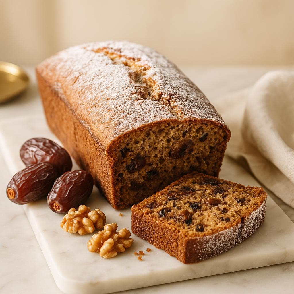 Artisan date and walnut loaf cake