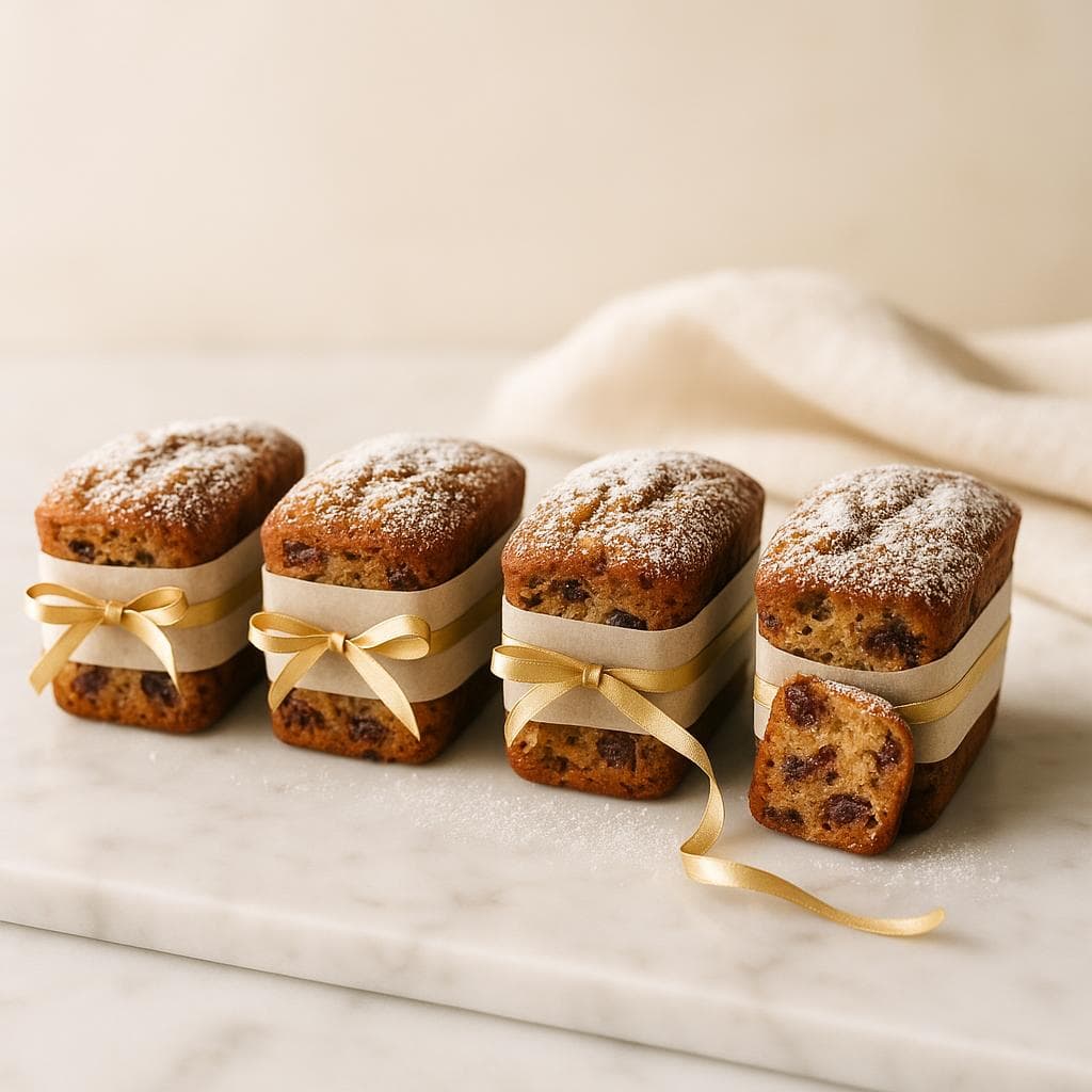 Four mini date walnut loaves